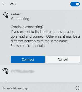 Microsoft Windows 11 trusting the certificate