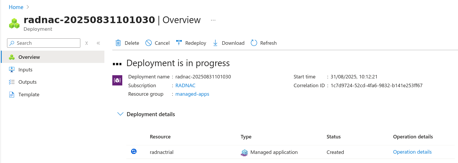 Deploying in progress